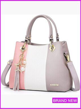 Top Handle Satchel Handbag with Multiple Pockets Leather Tote Shoulder Bag